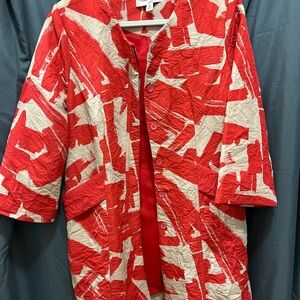 Doo.Ri Red and Cream Women's Cape